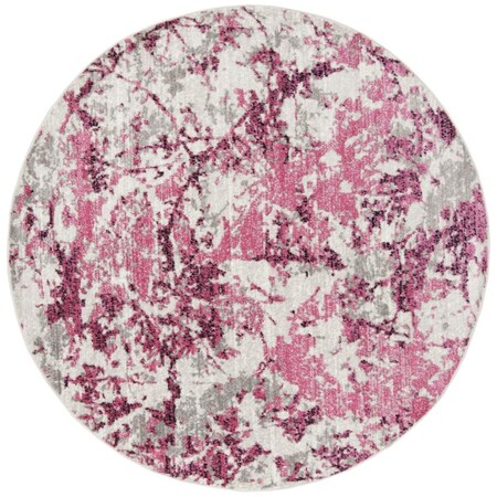 Safavieh 4 x 4 ft. Skyler Traditional; Global Round Rug; Pink & Ivory SKY186N-4R